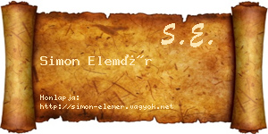 Simon Elemér névjegykártya
